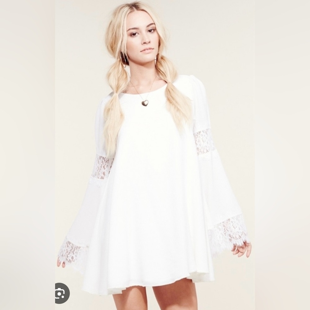 For Love & Lemons bell sleeve and lace dress